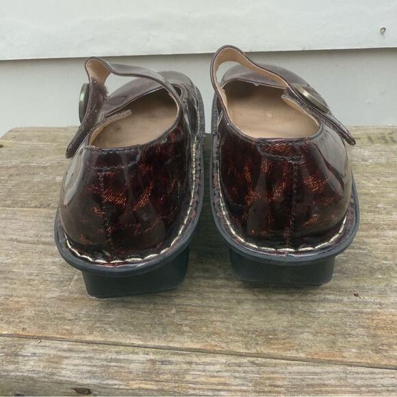 Alegria Paloma Brown Cheetah Animal Print Patent Mary Jane Comfort Shoes Size 40 - Picture 6 of 9